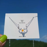 925 Silver Moonstone Deer Pendant Necklace