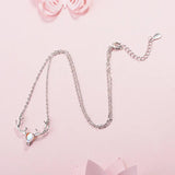 925 Silver Moonstone Deer Pendant Necklace