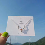 925 Silver Moonstone Deer Pendant Necklace