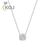 1.5CT Zircon Pendant Necklace 925 Silver Round Ladies Necklace Gift