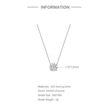 1.5CT Zircon Pendant Necklace 925 Silver Round Ladies Necklace Gift