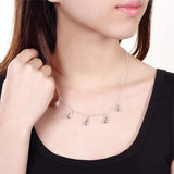925 Silver Pendant Necklace Five Drops Charm Necklace