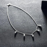 925 Silver Pendant Necklace Five Drops Charm Necklace