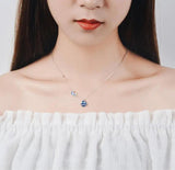 Glaze Sky Moon Star 925 Silver Necklace For Women