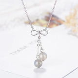 Strawberry Crystal Moonstone Beads Tassel Necklace 925 Sterling Silver Chain