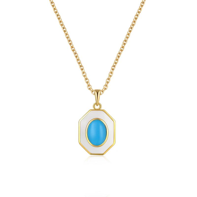 925 Silver Clavicle Necklace Dripping Oil Pendant Birthday Gift