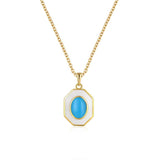 925 Silver Clavicle Necklace Dripping Oil Pendant Birthday Gift