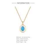 925 Silver Clavicle Necklace Dripping Oil Pendant Birthday Gift