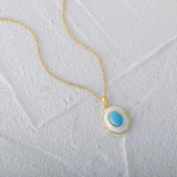 925 Silver Clavicle Necklace Dripping Oil Pendant Birthday Gift