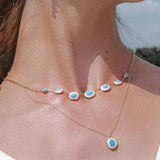 925 Silver Clavicle Necklace Dripping Oil Pendant Birthday Gift