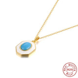 925 Silver Clavicle Necklace Dripping Oil Pendant Birthday Gift
