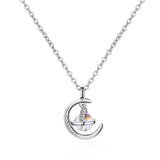 Stars Moon Planet 925 Silver Chain Necklace SNE464