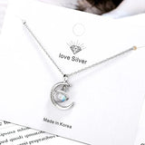 Stars Moon Planet 925 Silver Chain Necklace SNE464