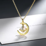 Stars Moon Planet 925 Silver Chain Necklace SNE464