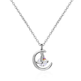 Stars Moon Planet 925 Silver Chain Necklace SNE464