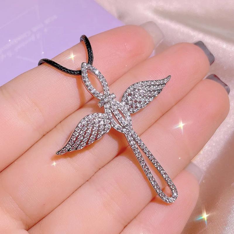 CZ Cross Pendant Necklace for Women - Elegant Jewelry for Party