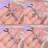 CZ Cross Pendant Necklace for Women - Elegant Jewelry for Party