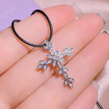 CZ Cross Pendant Necklace for Women - Elegant Jewelry for Party