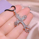 CZ Cross Pendant Necklace for Women - Elegant Jewelry for Party