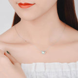 Cat Moonstone Necklace 925 Sterling Silver Clavicular Chain