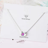 Cat Moonstone Necklace 925 Sterling Silver Clavicular Chain