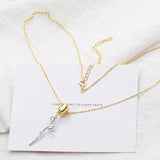 925 Sterling Silver Rose Flower Lovers' Pendant Necklace Gift