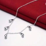 Lekani 925 Silver Pendant Necklace Five Drops Charm