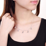 Lekani 925 Silver Pendant Necklace Five Drops Charm