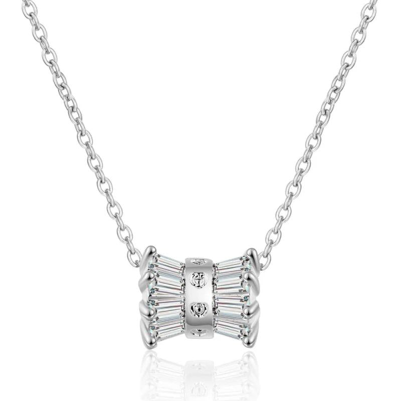 925 Sterling Silver Crystal Pendant Necklace H195