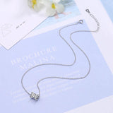 925 Sterling Silver Crystal Pendant Necklace H195