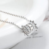 925 Sterling Silver Crystal Pendant Necklace H195