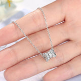 925 Sterling Silver Crystal Pendant Necklace H195