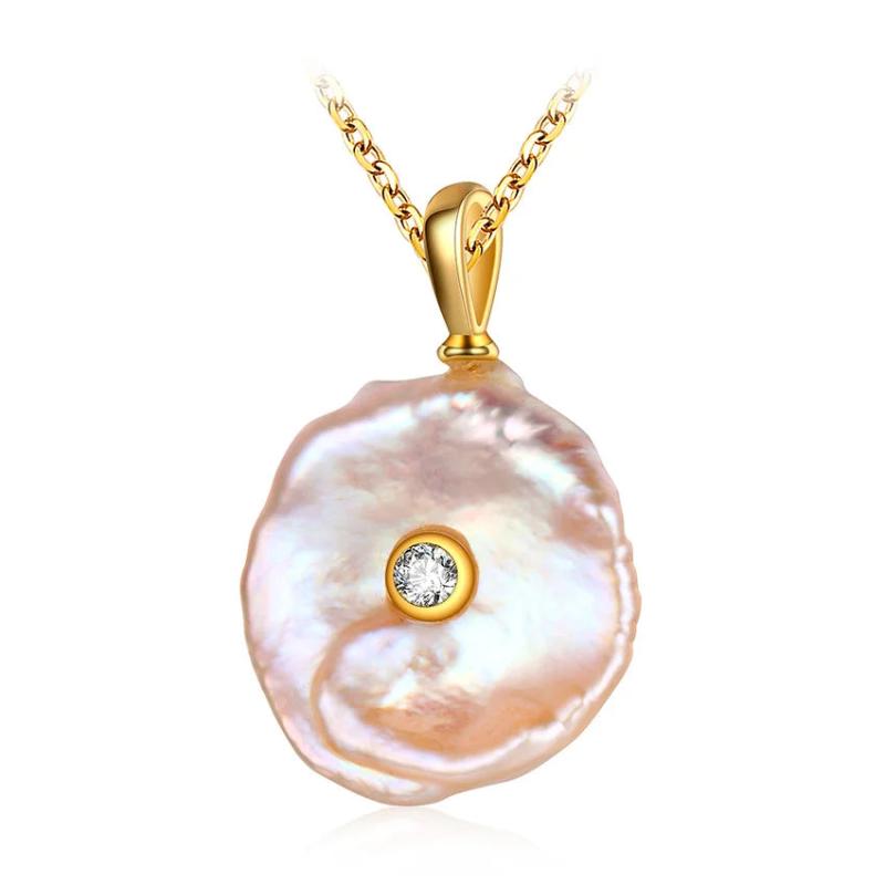 100% 925 Silver Necklace for Women with Natural Freshwater Pearl Pendants
