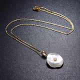 100% 925 Silver Necklace for Women with Natural Freshwater Pearl Pendants