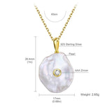 100% 925 Silver Necklace for Women with Natural Freshwater Pearl Pendants