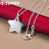 925 Silver Star Pendant Necklace 18-30 in Chain - Charm Jewelry