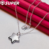 925 Silver Star Pendant Necklace 18-30 in Chain - Charm Jewelry