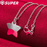 925 Silver Star Pendant Necklace 18-30 in Chain - Charm Jewelry