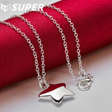 925 Silver Star Pendant Necklace 18-30 in Chain - Charm Jewelry