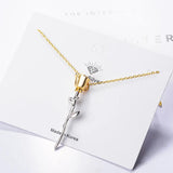 Eternal Love Rose Flower Necklace 925 Sterling Silver Necklace For Women Gift