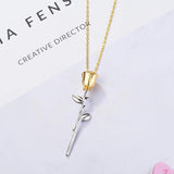 Eternal Love Rose Flower Necklace 925 Sterling Silver Necklace For Women Gift