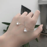 925 Silver Bowknot Pearl Choker Necklace 14K Plated