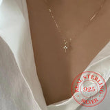 Japanese S925 Sterling Silver Crystal Key Choker Necklace Pendant 14K Plated