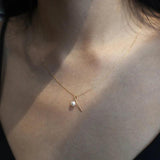 925 Silver Pearl Choker Necklace Pendant 14K Plated Women Wedding Jewelry