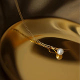 925 Silver Pearl Choker Necklace Pendant 14K Plated Women Wedding Jewelry