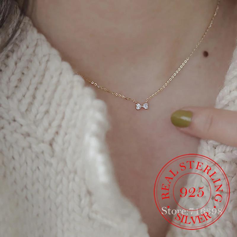 Sterling Silver Bowknot Choker Necklace for Women