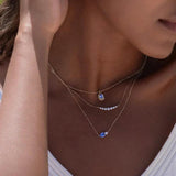 925 Silver Zircon Water Drop Pendant Necklace