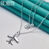 925 Silver Aircraft Plane Pendant Necklace Wedding Charm Jewelry