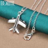 925 Silver Aircraft Plane Pendant Necklace Wedding Charm Jewelry