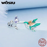 925 Silver Bird Flower Lily Valley Open Ring Fine Jewelry Gift